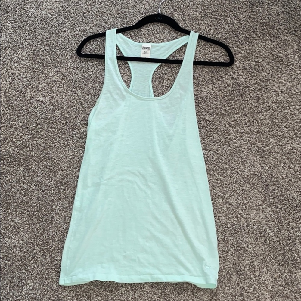 Teal long tank top